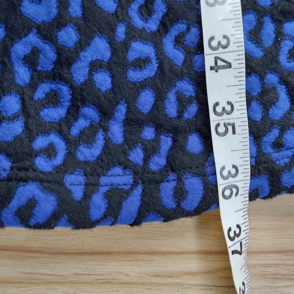 Michael Kors Flat Cat Jacquard Tiered Dress Black Twilight Blue Size Small NWT
